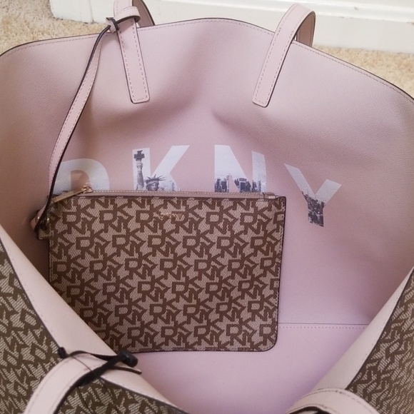 Dkny | Bags | Nwt Dkny Reversible Tote With Mini Bag | Poshmark NWT! DKNY Monogram Reversible Open Tote